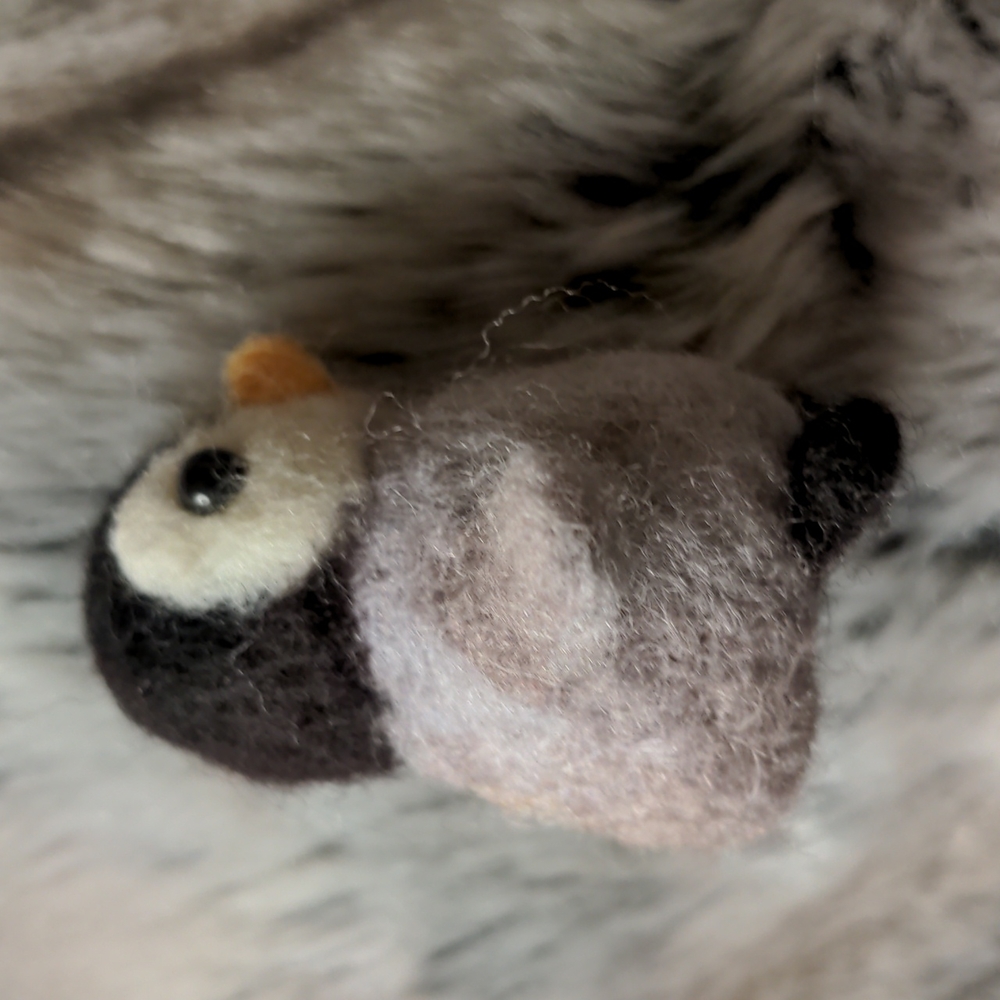 SOLD: HANDMADE Baby Penguin Needle Felted Ornament - Picture 4 of 5